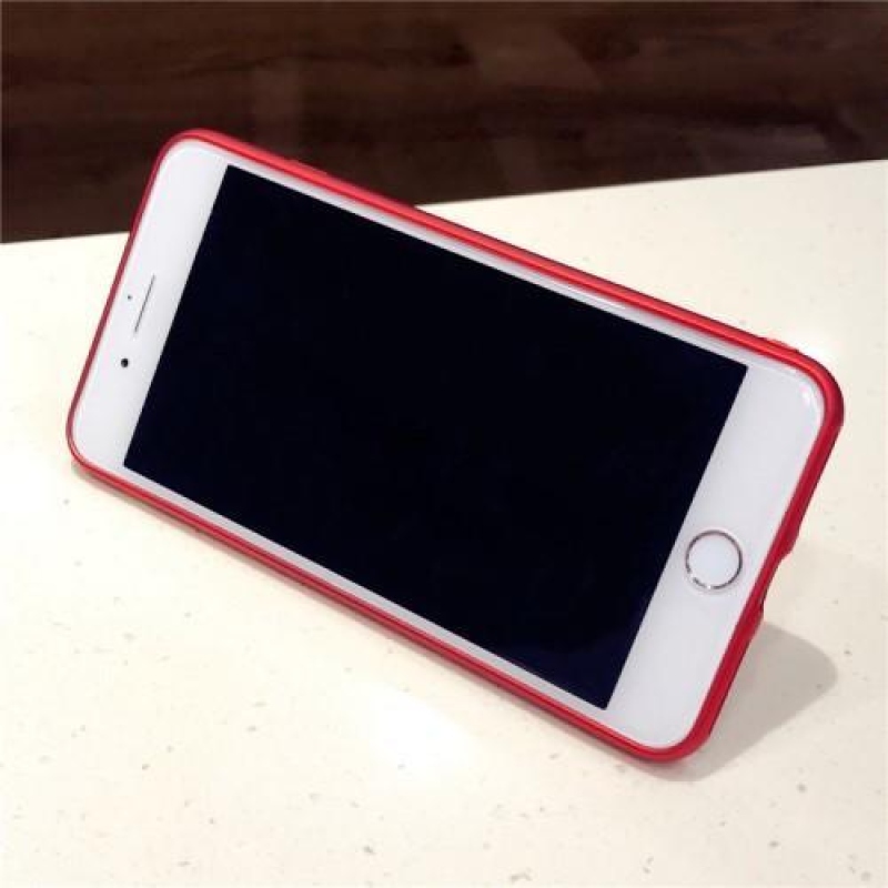 3D kitty silikónový obal na iPhone 7 a iPhone 8 - červený / šedý
