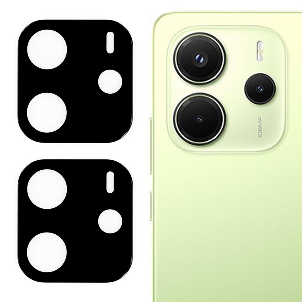 3D sklo šošovky fotoaparátu na Xiaomi Redmi Note 14 - čierne 2ks