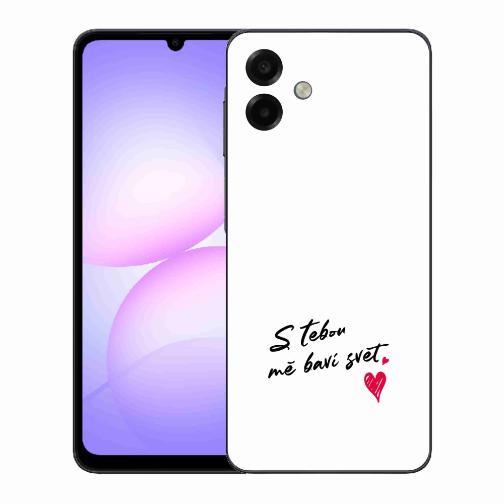 Gélový kryt mmCase na Samsung Galaxy A07 4G - zamilovaný text 1 biele pozadie