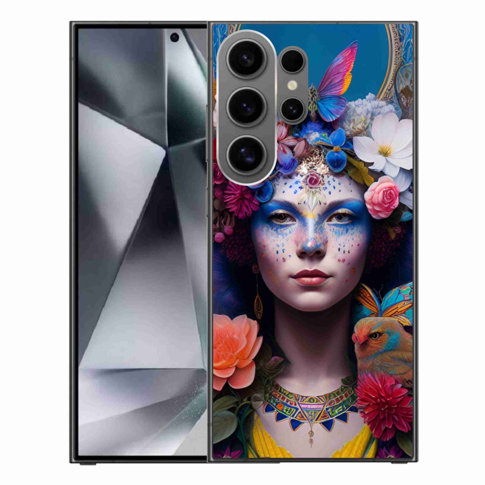 Gélový kryt mmCase na Samsung Galaxy S24 Ultra - žena s kvetinami