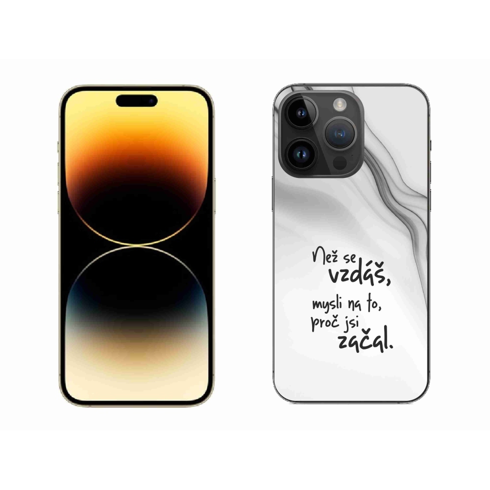 Gélový kryt mmCase na iPhone 14 Pro Max 6.7 - citát 2 biele pozadie