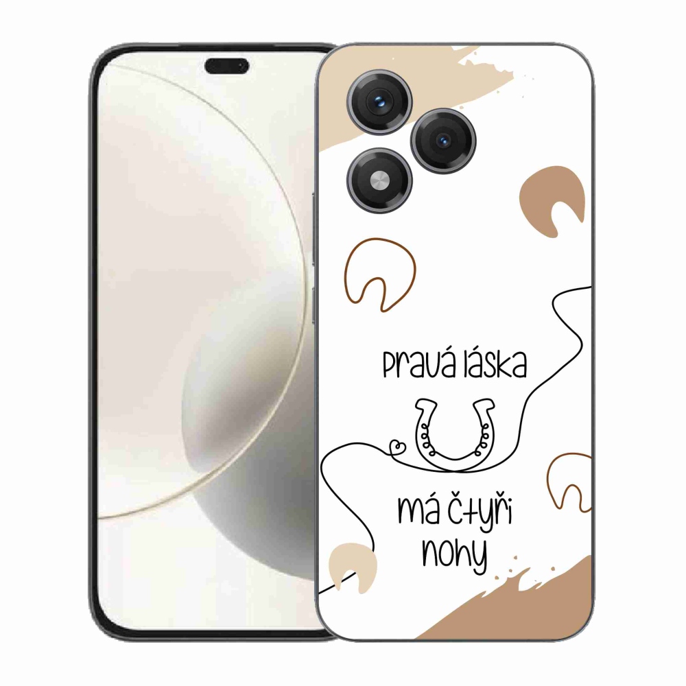 Gélový kryt mmCase na Honor 400 Lite - konský motív biele pozadie