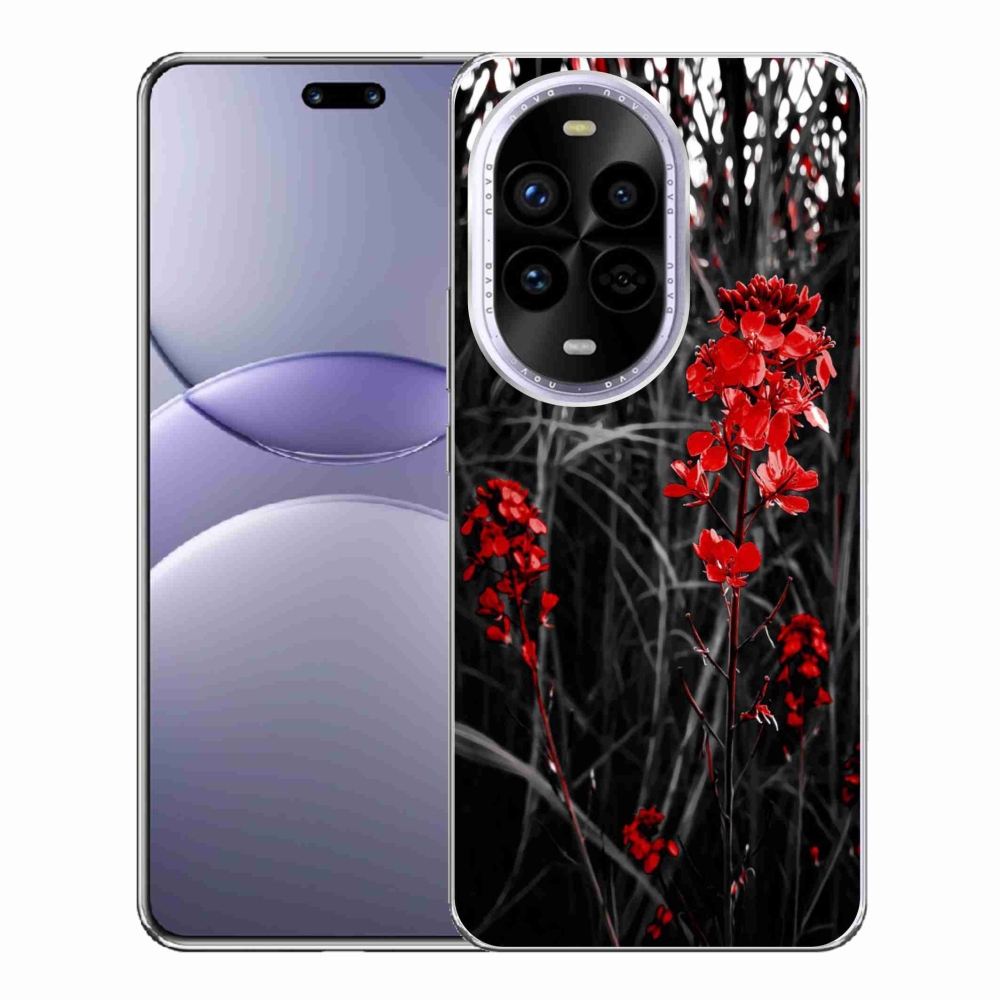 Gélový kryt mmCase na Huawei Nova 13 Pro 5G - červená rastlina