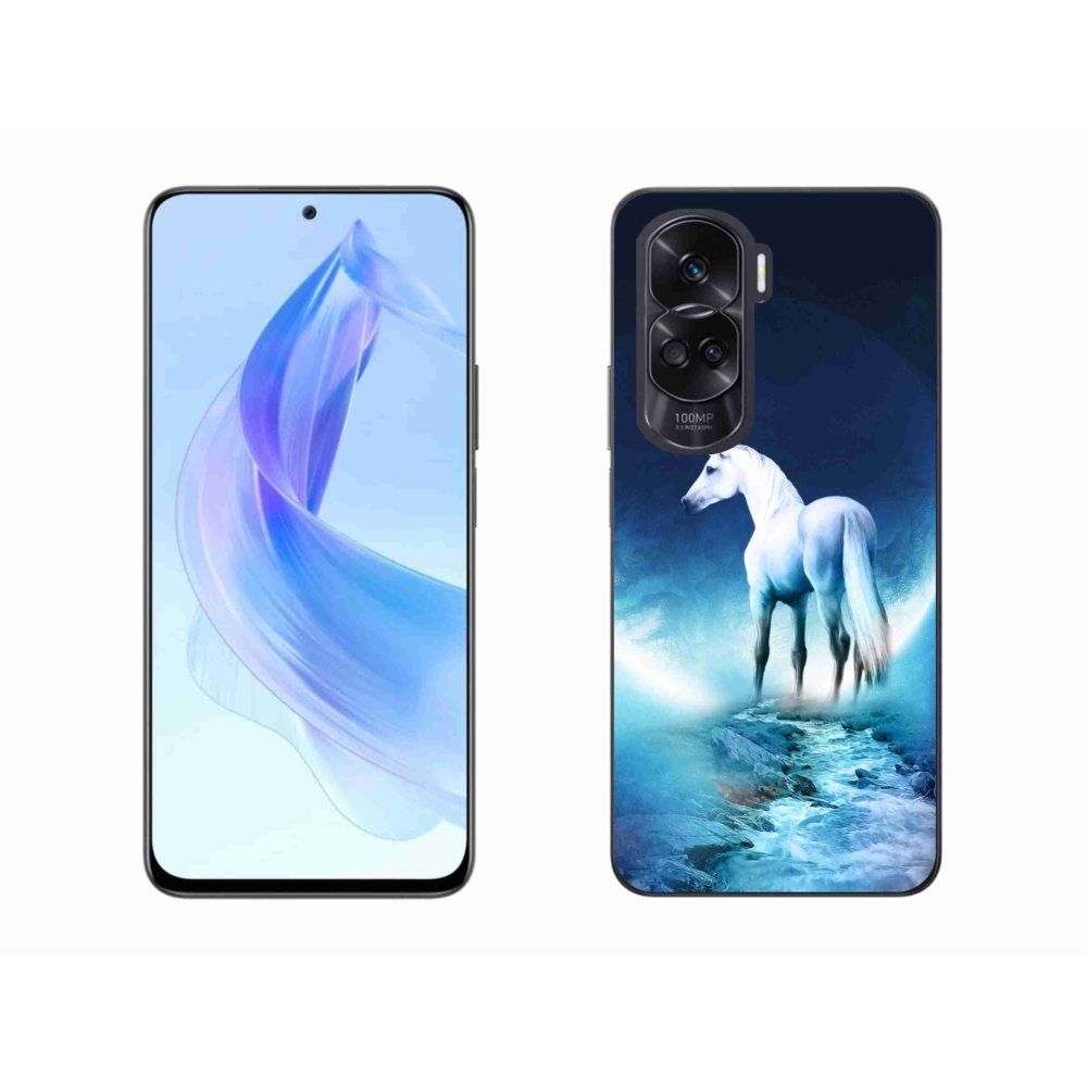 Gélový kryt mmCase na Honor 90 Lite - biely jednorožec