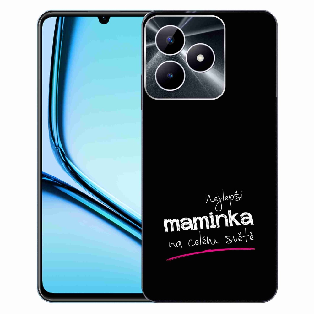 Gélový kryt mmCase na Realme Note 50 - najlepšia mamička 4 čierne pozadie
