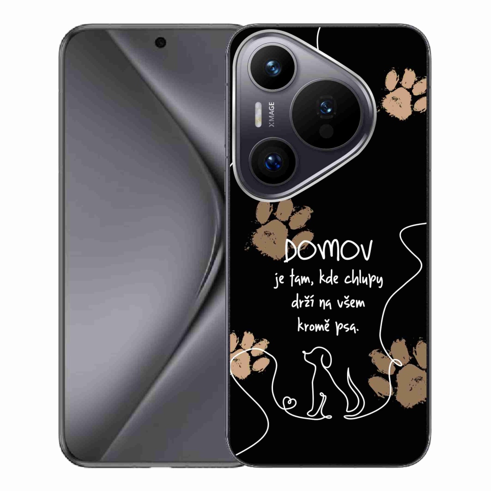 Gélový kryt mmCase na Huawei Pura 70 Pro - psí motív čierne pozadie