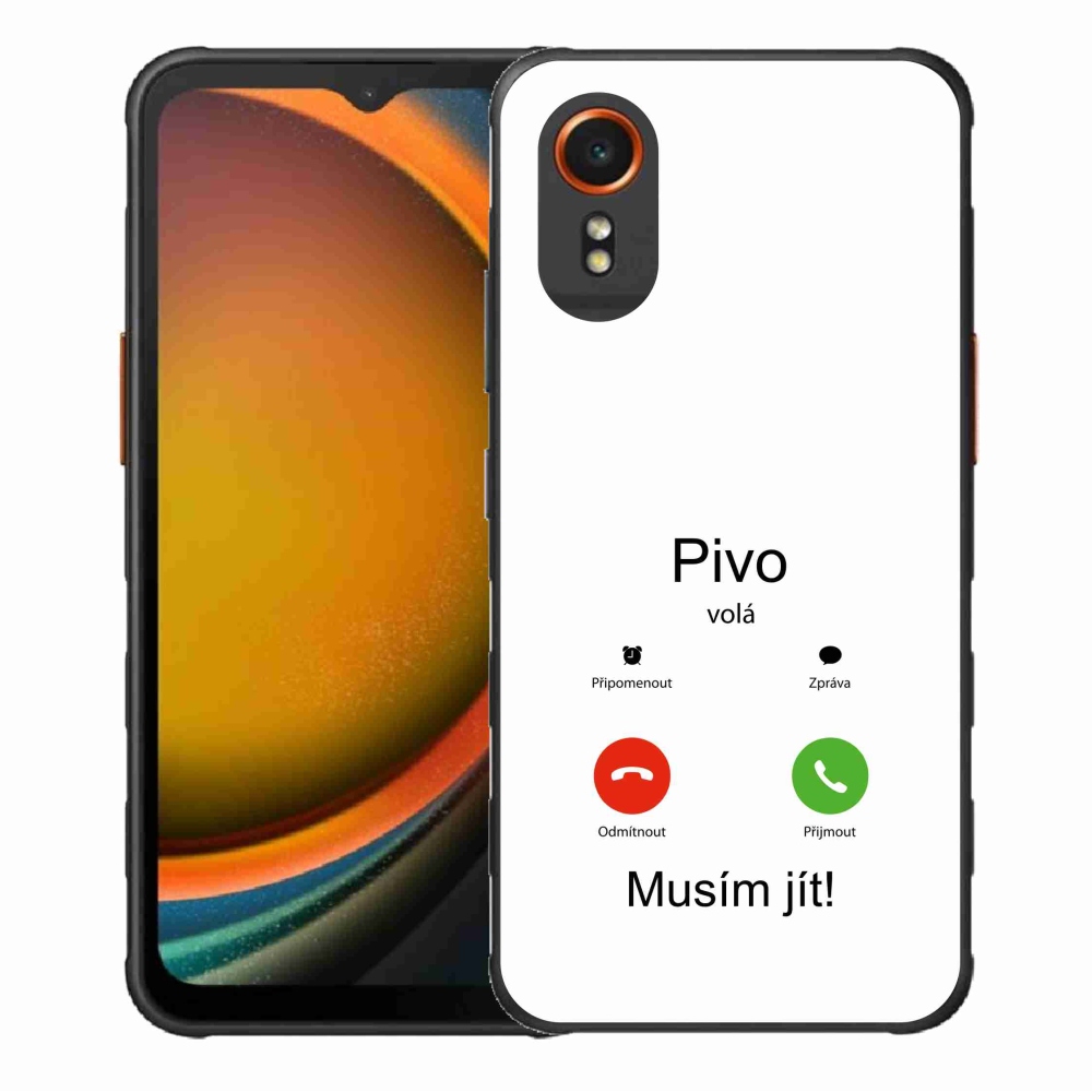 Gélový kryt mmCase na Samsung Galaxy Xcover 7 - pivo volá biele pozadie