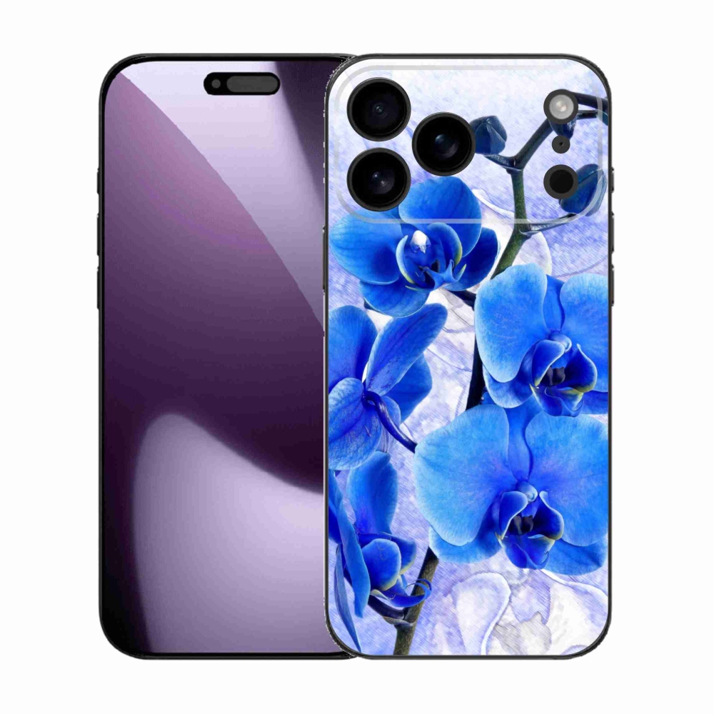 Gélový kryt mmCase na iPhone 17 Pro Max - modré kvety