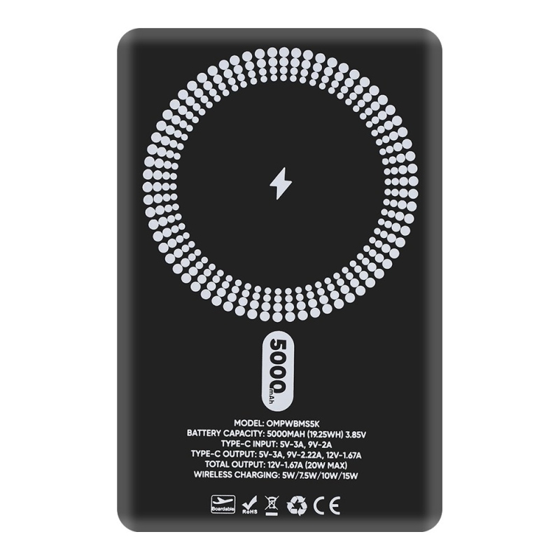 OBAL:ME MagNetix Powerbanka 5000 mAh čierna