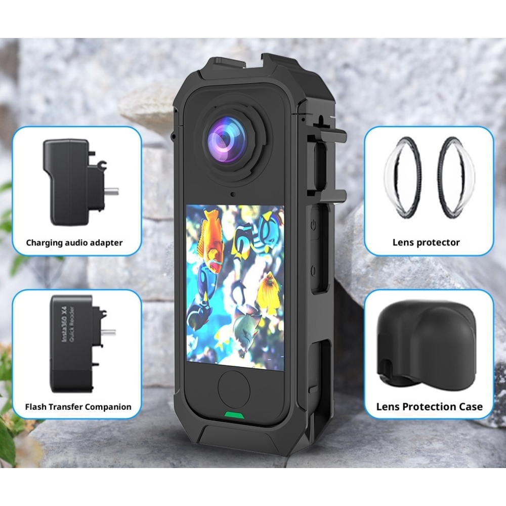 Ochranný rám s rýchloupínaním a dvoma držiakmi príslušenstva pre Insta360 X4 Air