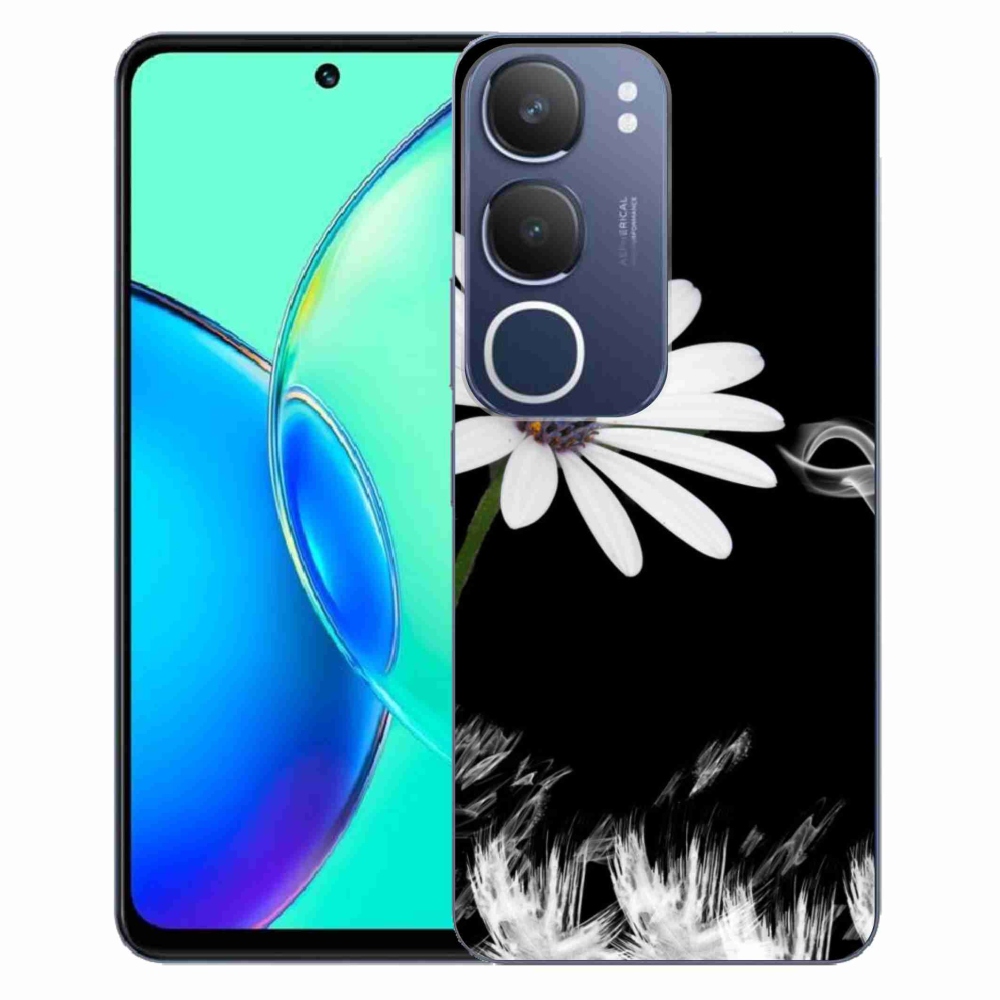 Gélový kryt mmCase na Vivo Y19s - biela kvetina