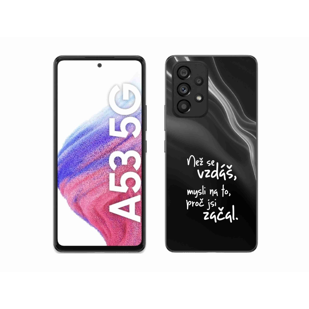 Gélový kryt mmCase na Samsung Galaxy A53 5G - citát 2 čierne pozadie