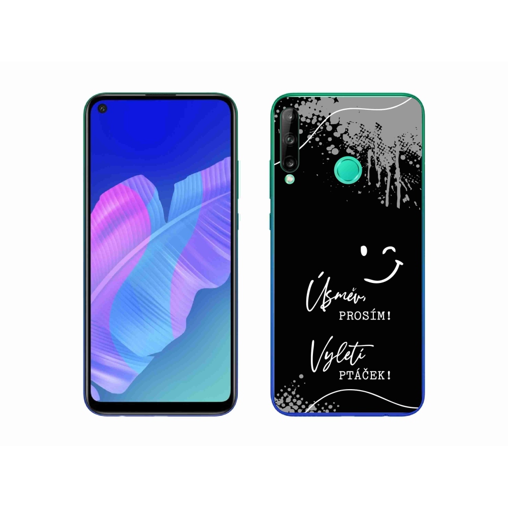 Gélový kryt mmCase na Huawei P40 Lite E - vtipný text 4 čierne pozadie