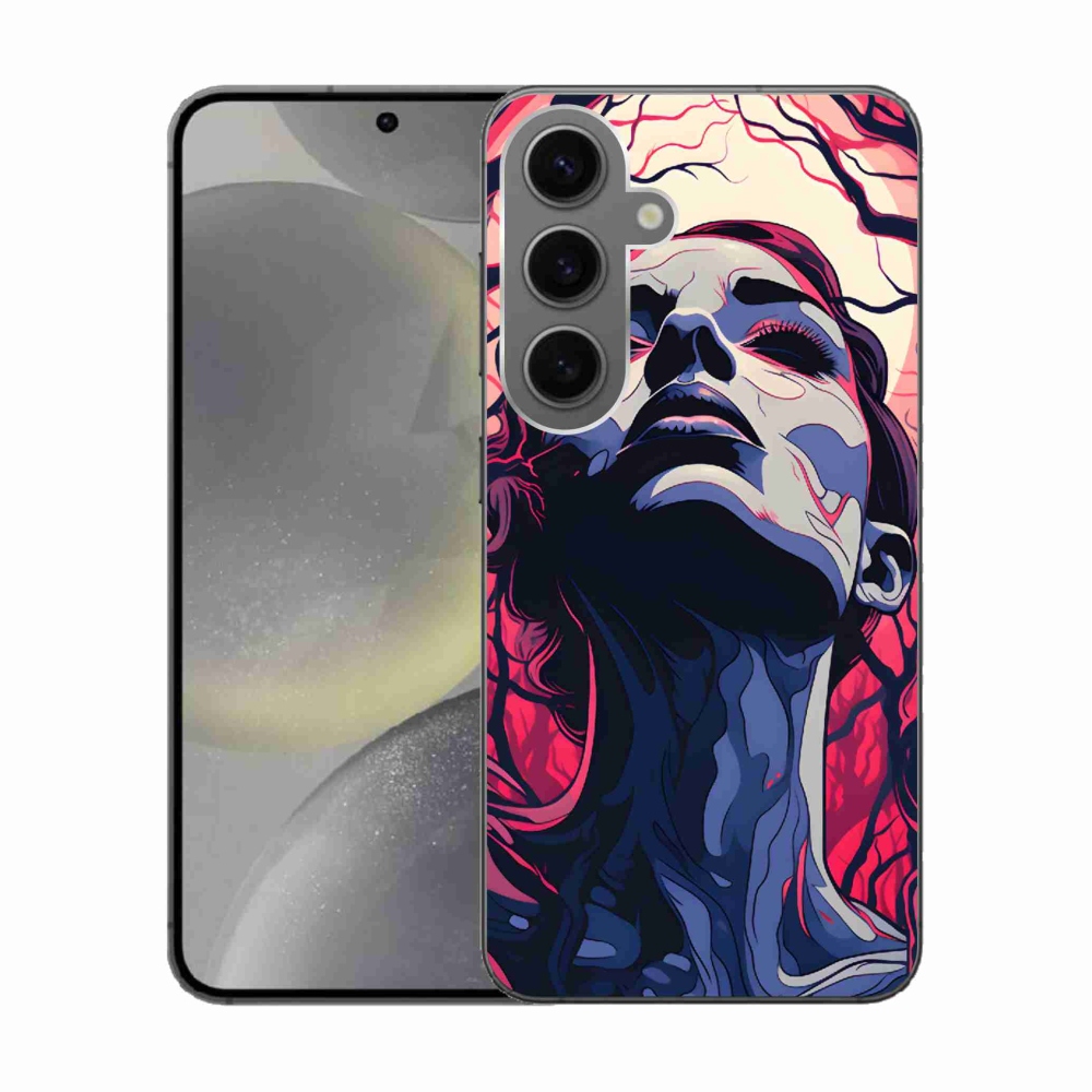 Gélový kryt mmCase na Samsung Galaxy S24 - abstraktná tvár
