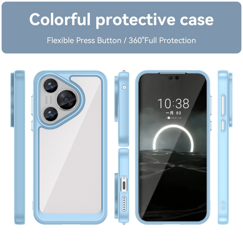 Gélový obal s pevným chrbtom na Huawei Pura 70 - modrý