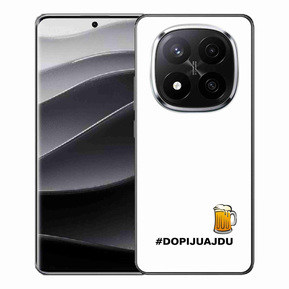 Gélový kryt mmCase na Xiaomi Redmi Note 14 Pro+ 5G - pivný motív 1 biele pozadie