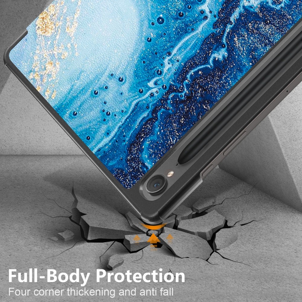 Print chytré zatváracie púzdro na Samsung Galaxy Tab S9 FE - morské vlny