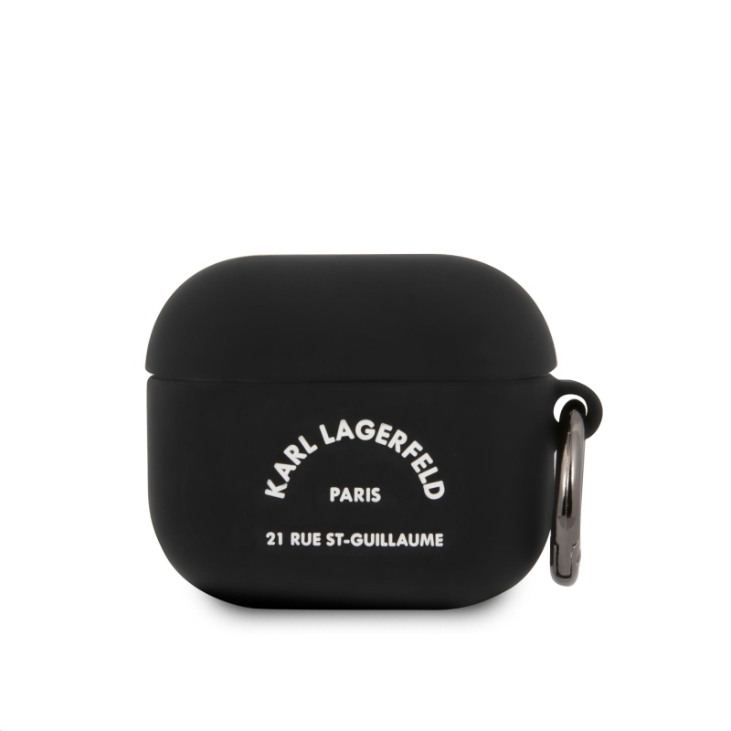 Karl Lagerfeld Rue St Guillaume Silikónové Puzdro pre Airpods 3 Black