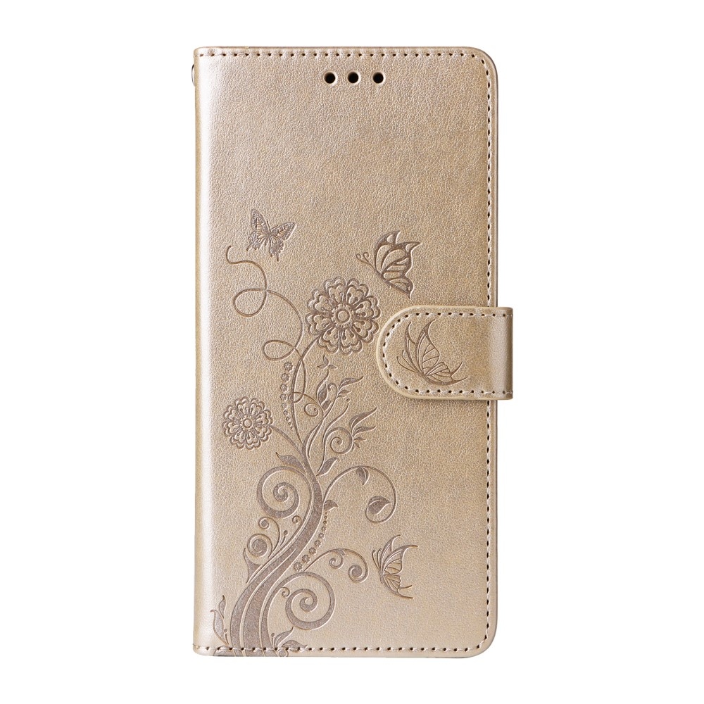 Flowery knižkové púzdro na Xiaomi Redmi A5 - zlaté
