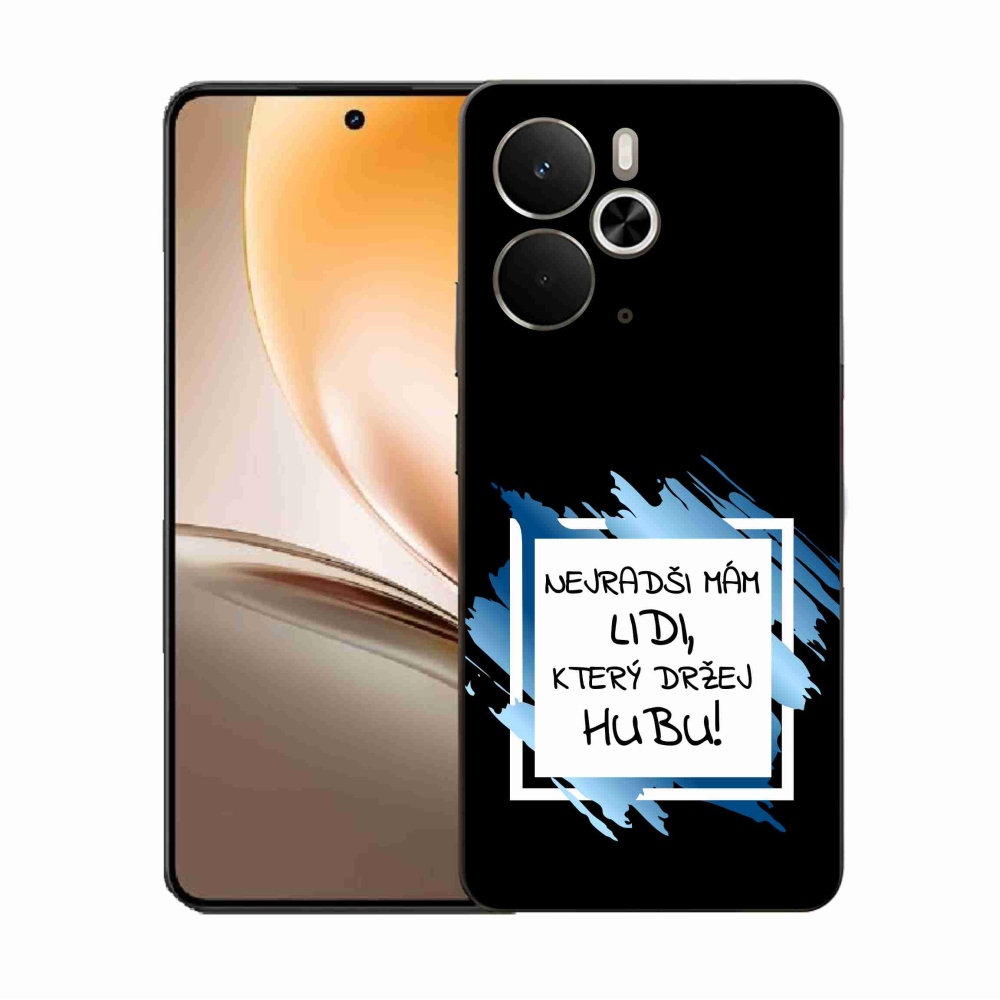 Gélový kryt mmCase na Realme 14 5G - vtipný text 7 bieločierne pozadie