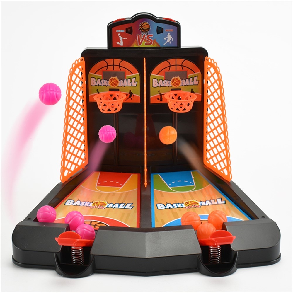 Stolová basketbalová mini arkáda pre 1-2 hráčov - oranžová