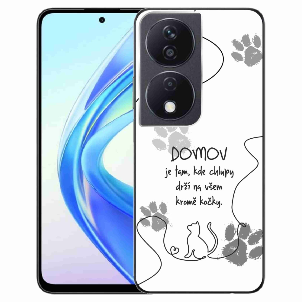 Gélový kryt mmCase na Honor X7b/Honor 90 Smart - mačacie motív biele pozadie