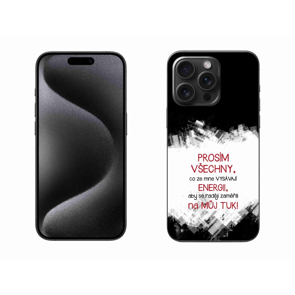 Gélový kryt mmCase na iPhone 15 Pro Max - vtipný text 1 červený