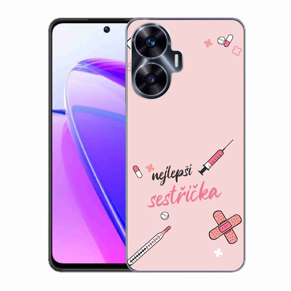 Gélový kryt mmCase na Realme C55 - najlepšia sestrička ružové pozadie