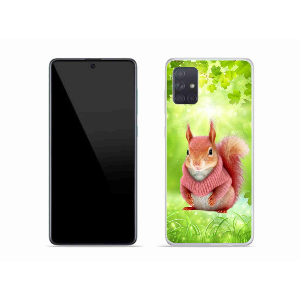 Gélový kryt mmCase na Samsung Galaxy A51 - veverička vo svetri
