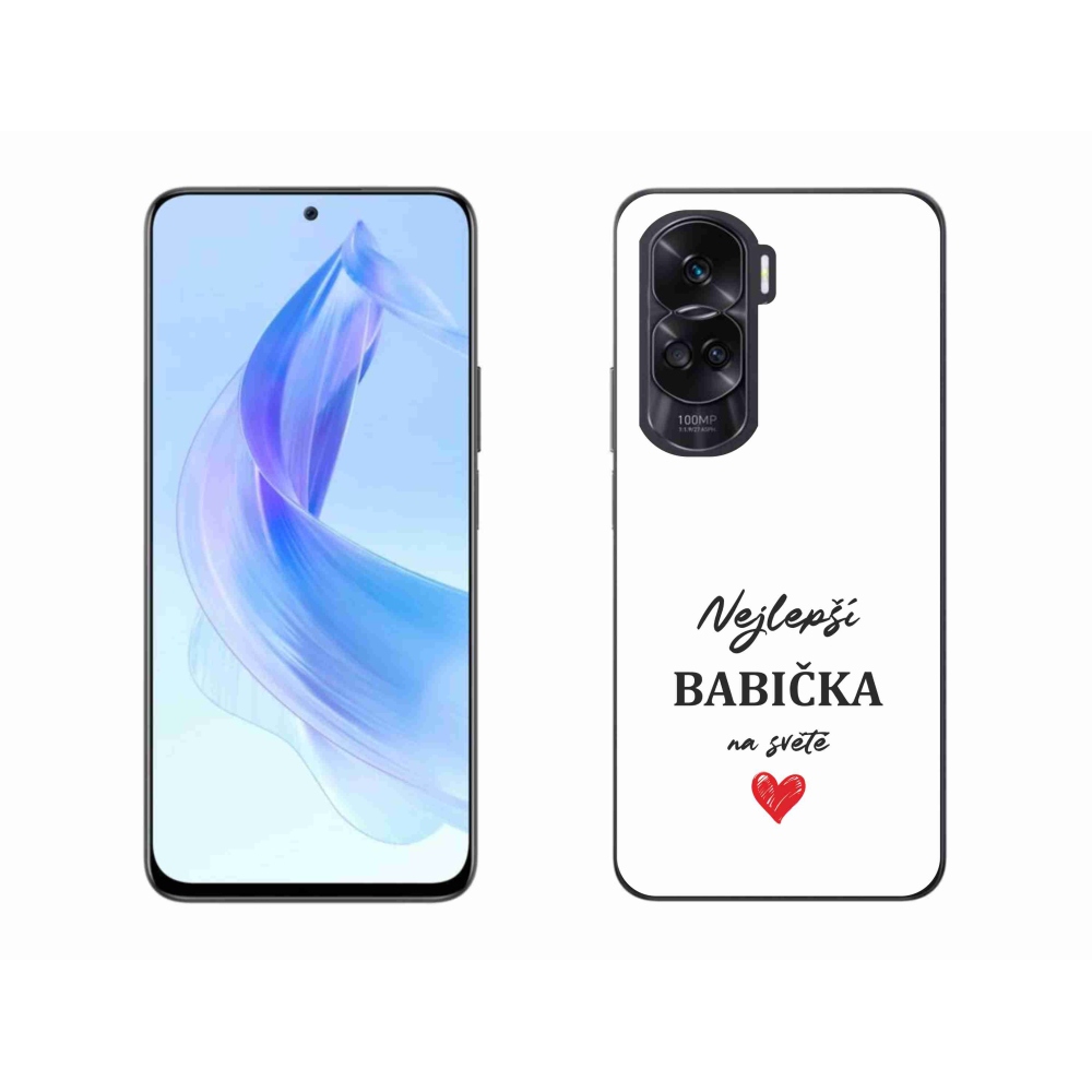 Gélový kryt mmCase na Honor 90 Lite - najlepšia babička 1 biele pozadie