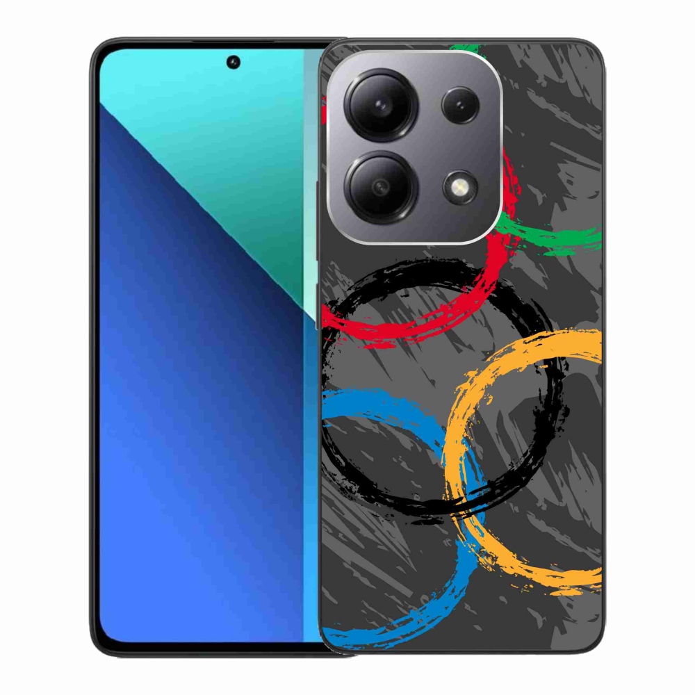 Gélový kryt mmCase na Xiaomi Redmi Note 13 - olympijské kruhy čierne pozadie