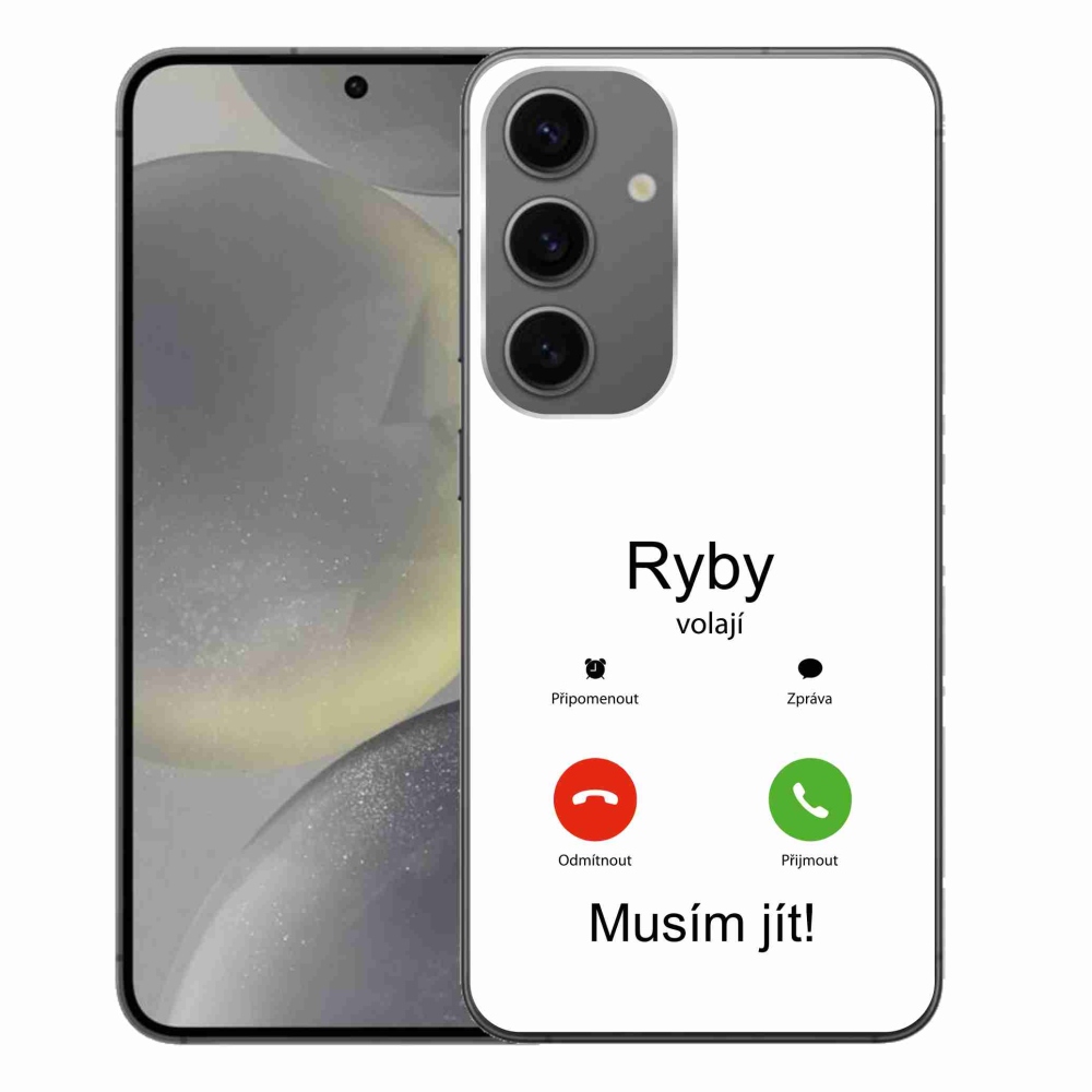 Gélový kryt mmCase na Samsung Galaxy S24+ - ryby volajú biele pozadie