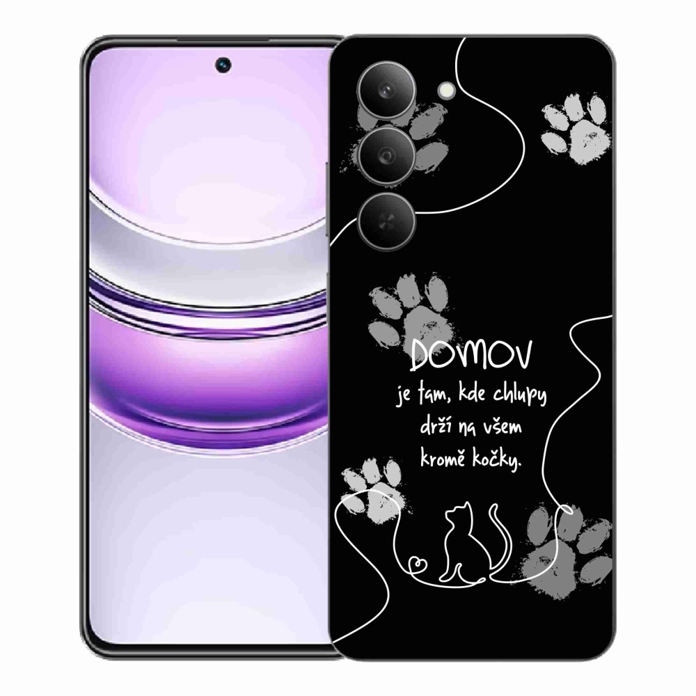 Gélový kryt mmCase na Realme 14x 5G - mačacie motív čierne pozadie