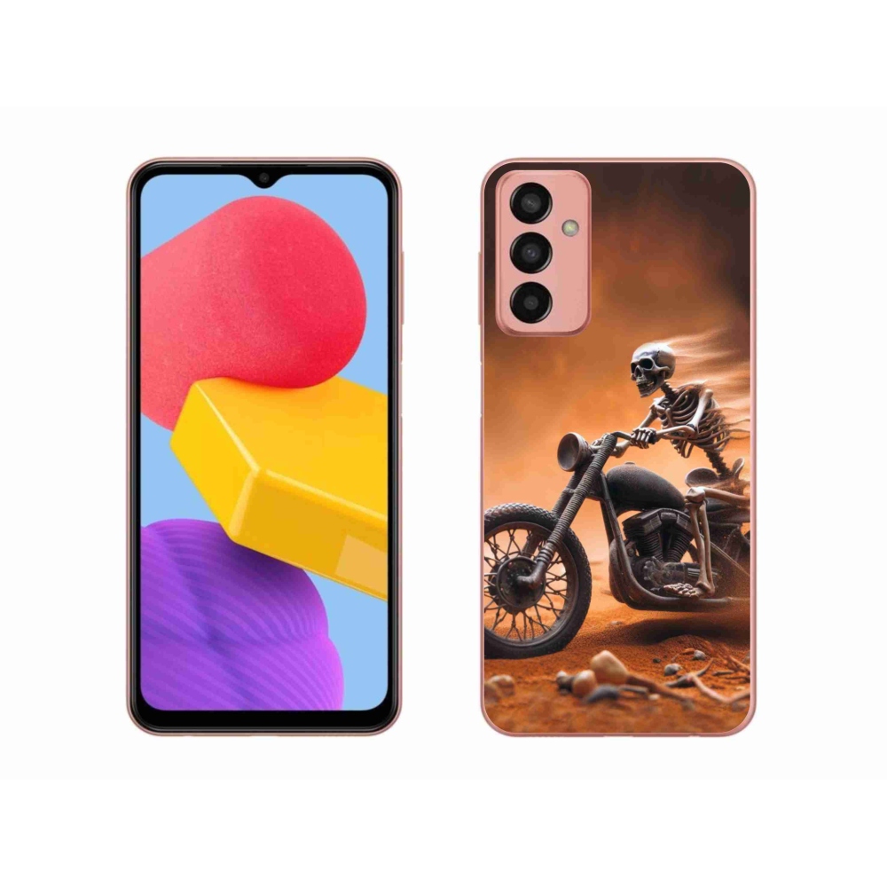 Gélový kryt mmCase na Samsung Galaxy M13 - kostra na motorke