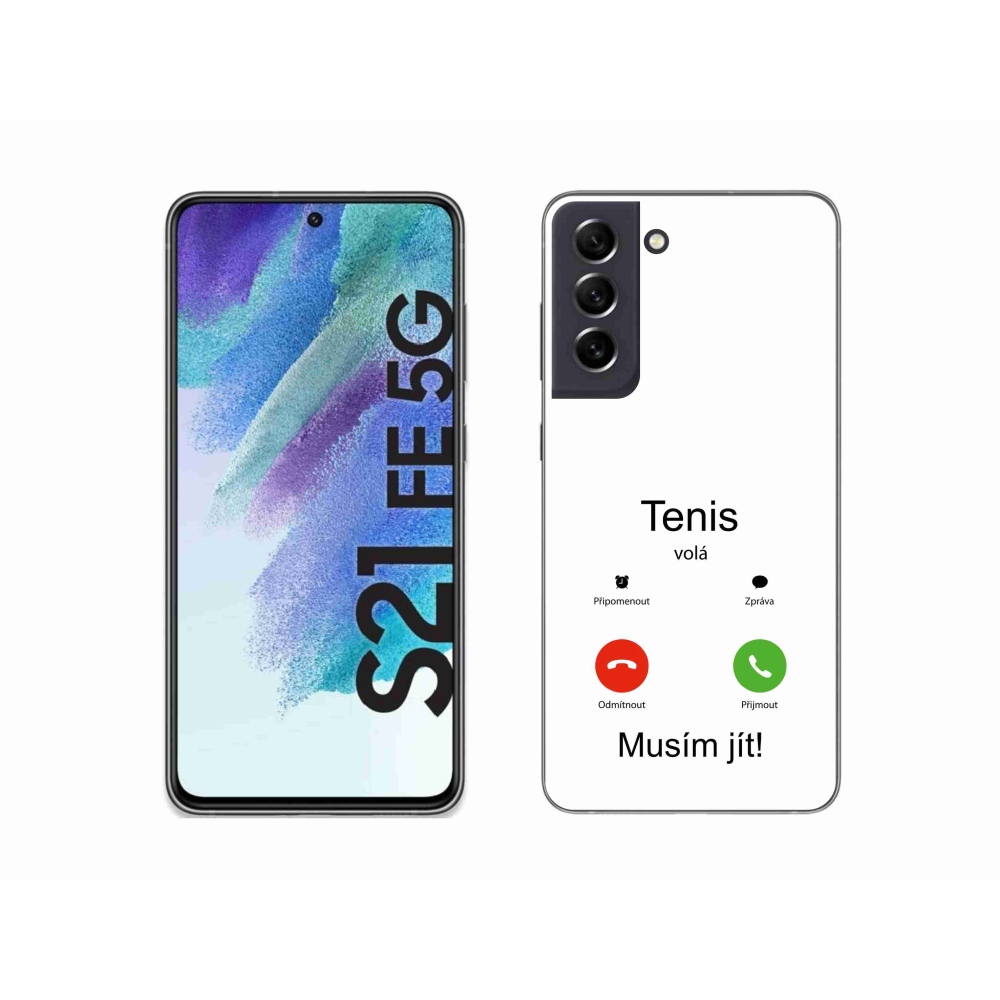 Gélový kryt mmCase na Samsung Galaxy S21 FE 5G - tenis volá biele pozadie