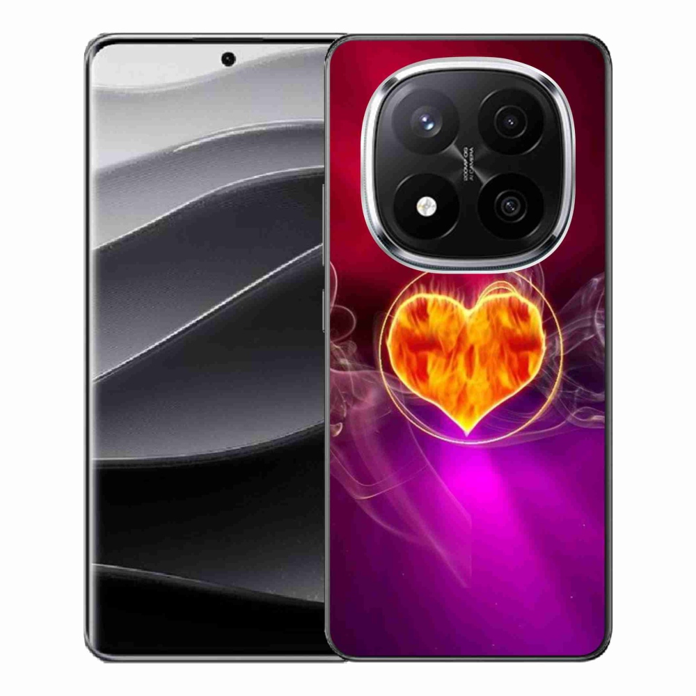 Gélový kryt mmCase na Xiaomi Redmi Note 14 Pro+ 5G - ohnivé srdce