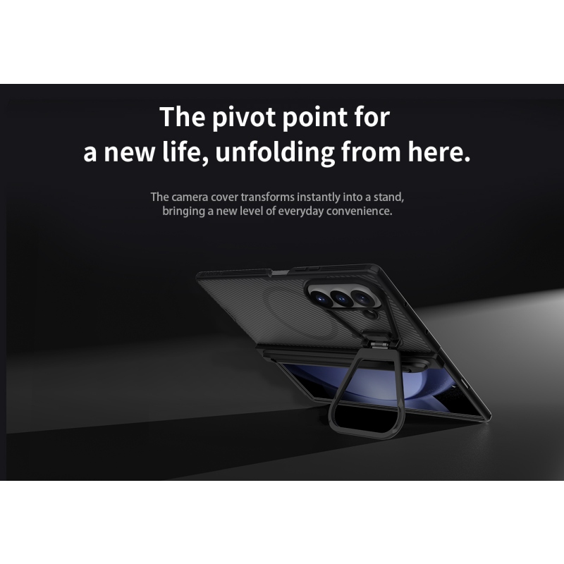 Nillkin CamShield Prop Magnetic Pen Slot (Transp. Lens) Zadný kryt pre Samsung Galaxy Z Fold 8 Ultra, priehľadný, čierny
