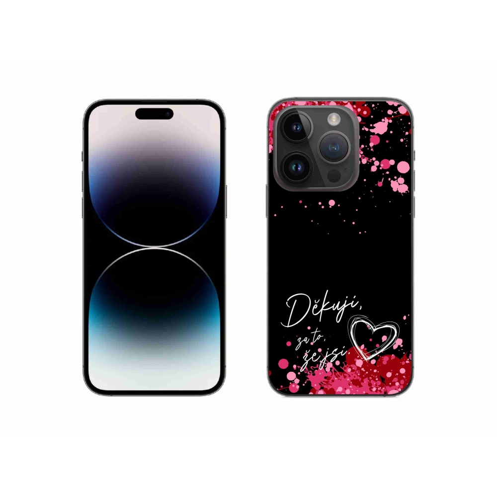 Gélový kryt mmCase na iPhone 14 Pro 6.1 - zamilovaný text 2 čierne pozadie