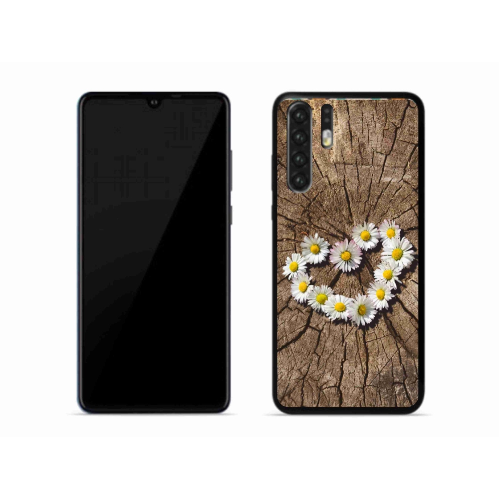 Gélový kryt mmCase na mobil Huawei P30 Pro - srdce z margarét