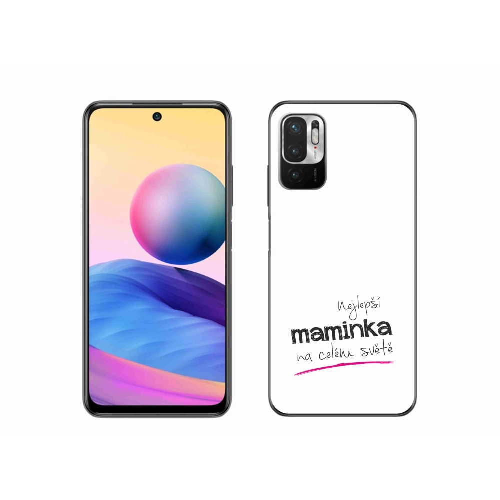 Gélový kryt mmCase na Xiaomi Redmi Note 10 5G - najlepšia mamička 4 biele pozadie