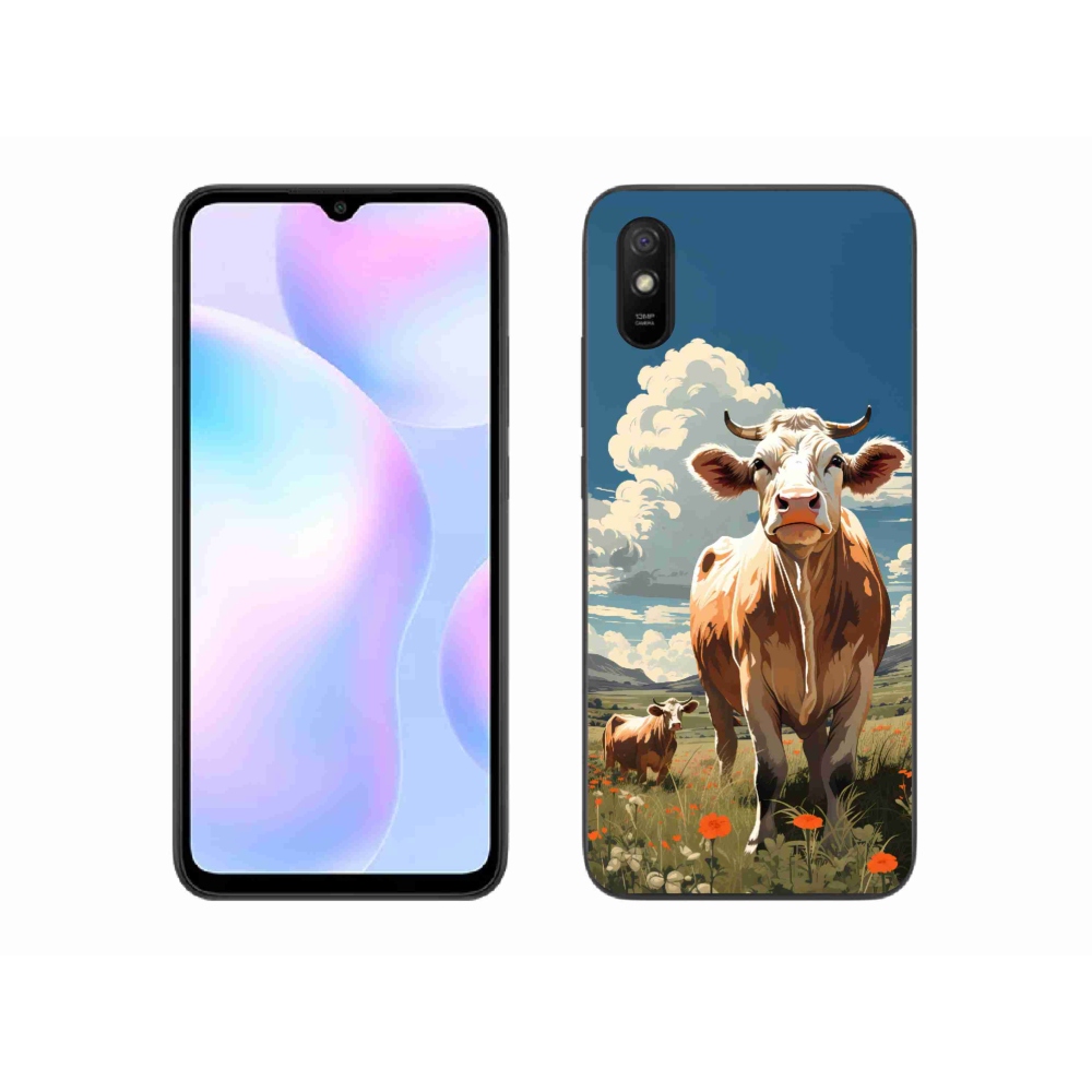 Gélový kryt mmCase na Xiaomi Redmi 9AT - kravy na lúke