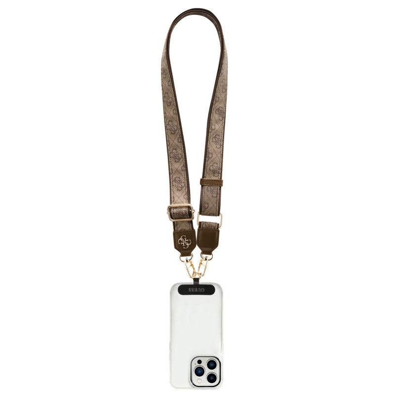 Guess Crossbody Popruh PU 4G Metal Logo Brown