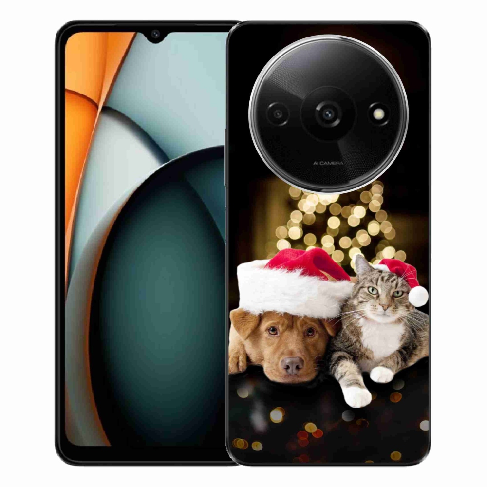 Gélový kryt mmCase na Xiaomi Redmi A3 - vianočný pes a mačka