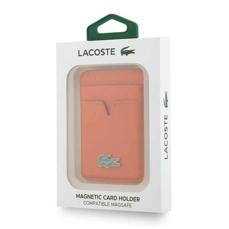 Lacoste PU Iconic Petit Pique MagSafe peňaženka Orange