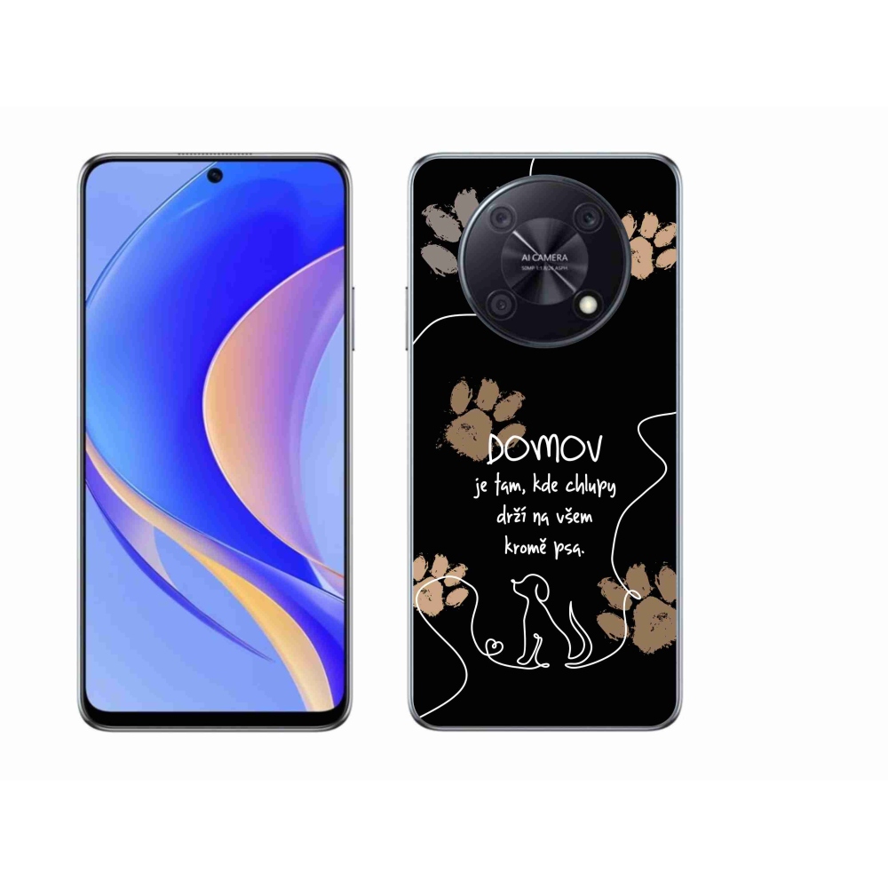 Gélový kryt mmCase na Huawei Nova Y90 - psí motív čierne pozadie