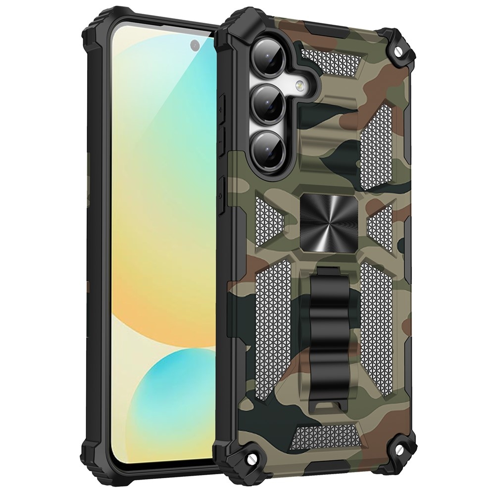 Camouflage odolný kryt na Samsung Galaxy A17 5G/A26 5G - tmavozelený