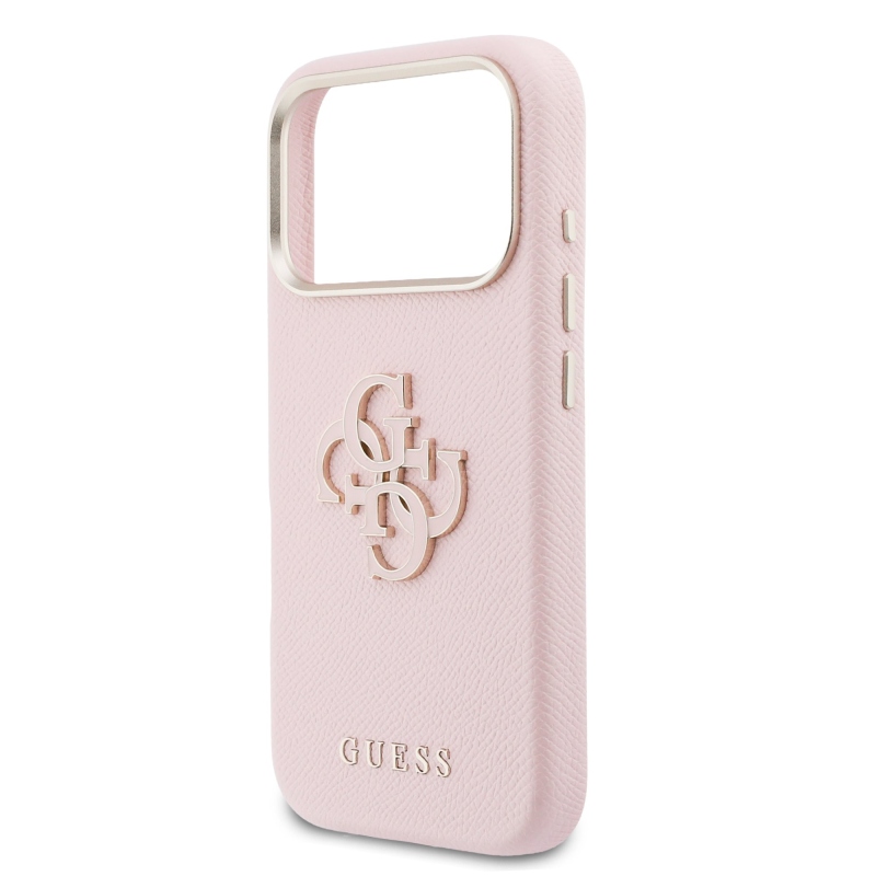 Zadný kryt s logom Guess PU Resin pre iPhone 17 Pro Pink