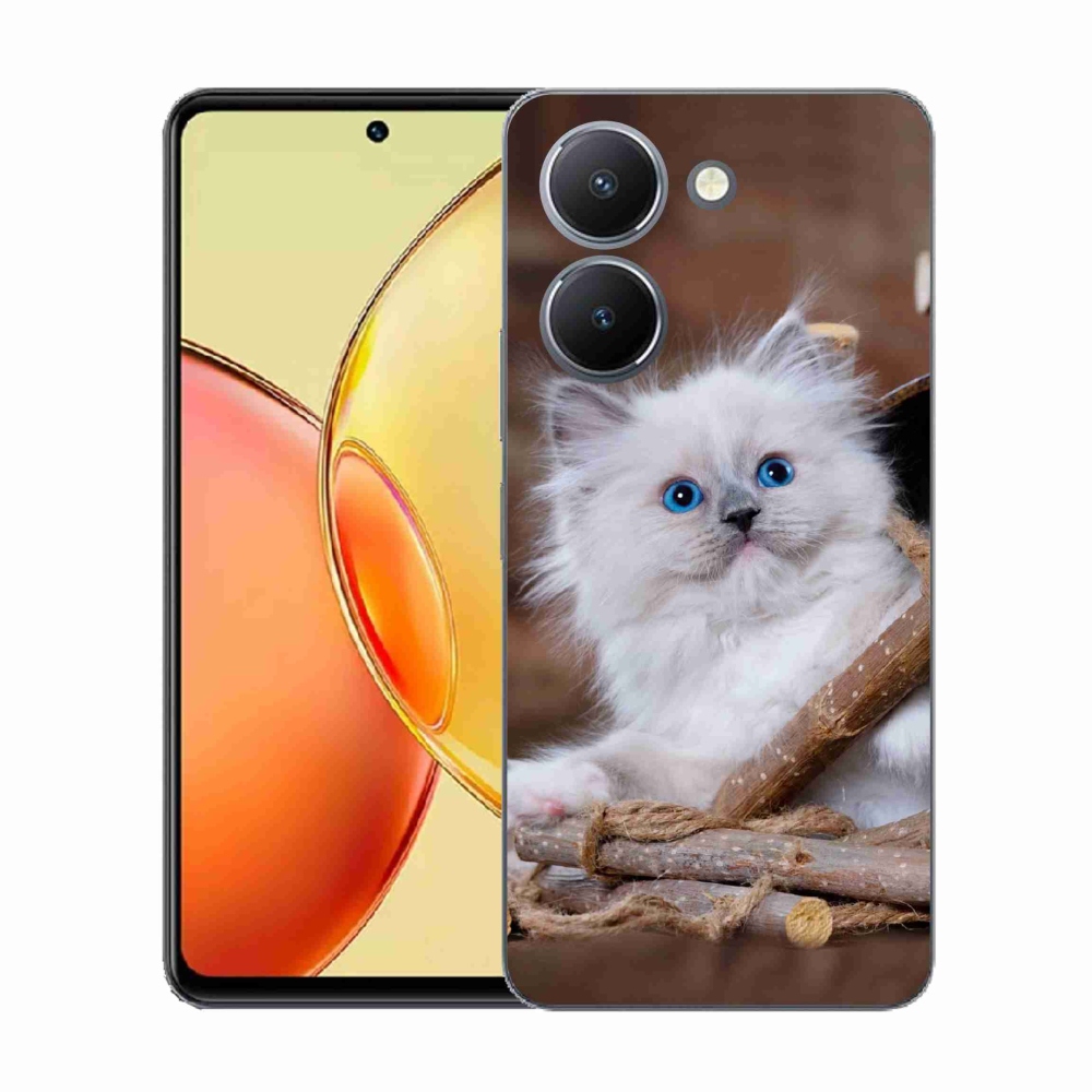 Gélový kryt mmCase na Vivo Y36 - biele mačiatko