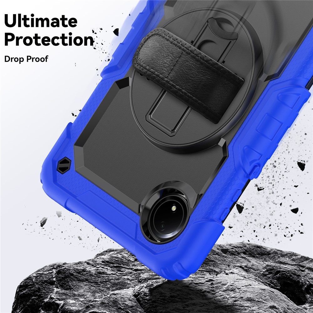 Strap odolný kryt s držiakom na ruku a ramenným popruhom na Xiaomi Redmi Pad SE 8.7 - tmavomodrý