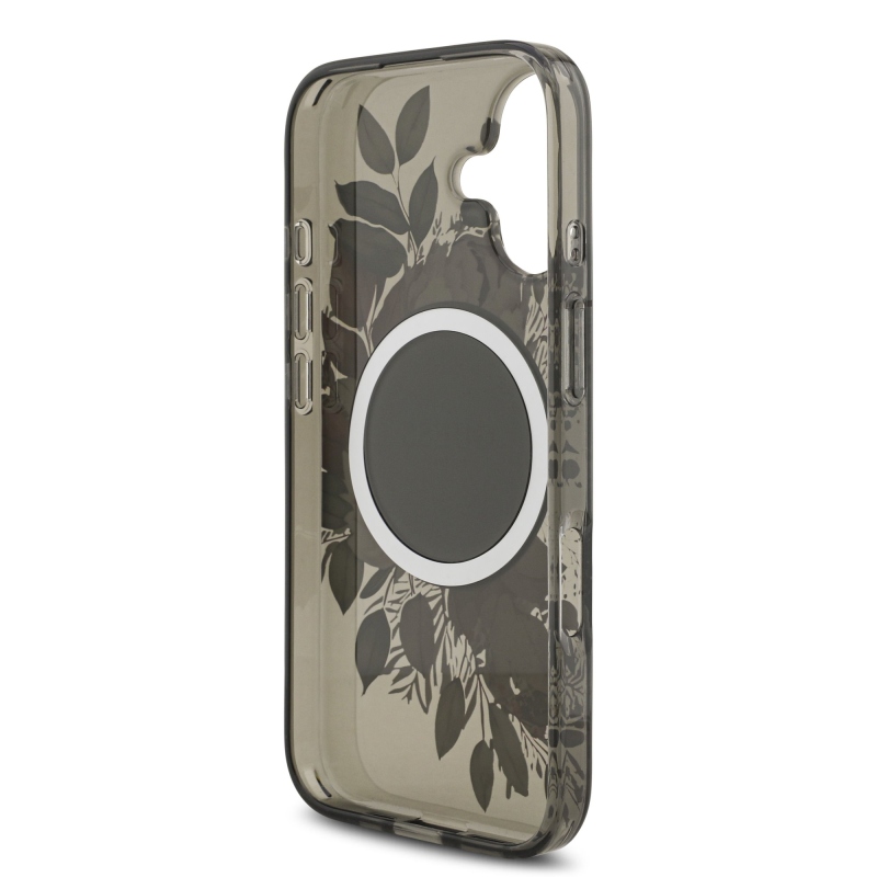 Guess IML Flowers Strap MagSafe zadný kryt pre iPhone 17 Black